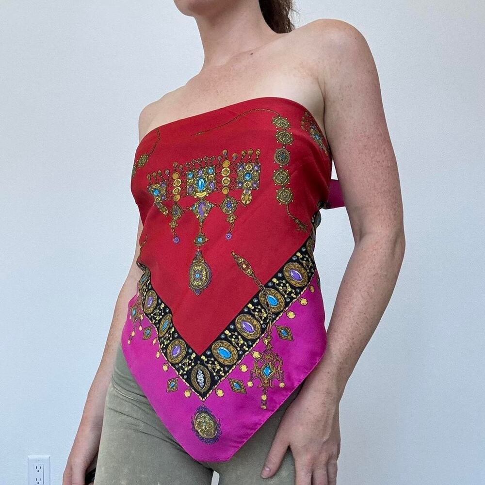 Vintage red and pink versace inspired scarf
